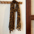 Vintage Leoaprd Print Cotton Linen Long Scarf 6W6NSC230