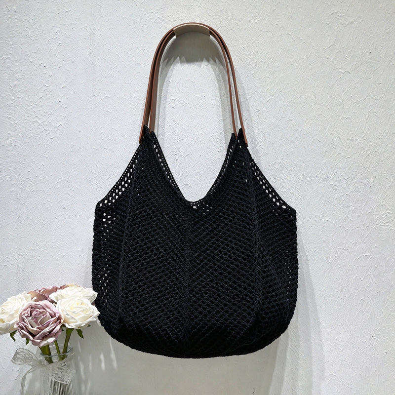 Fashion Solid Color Hand-Woven Beach Handbag 6W10BBG1781