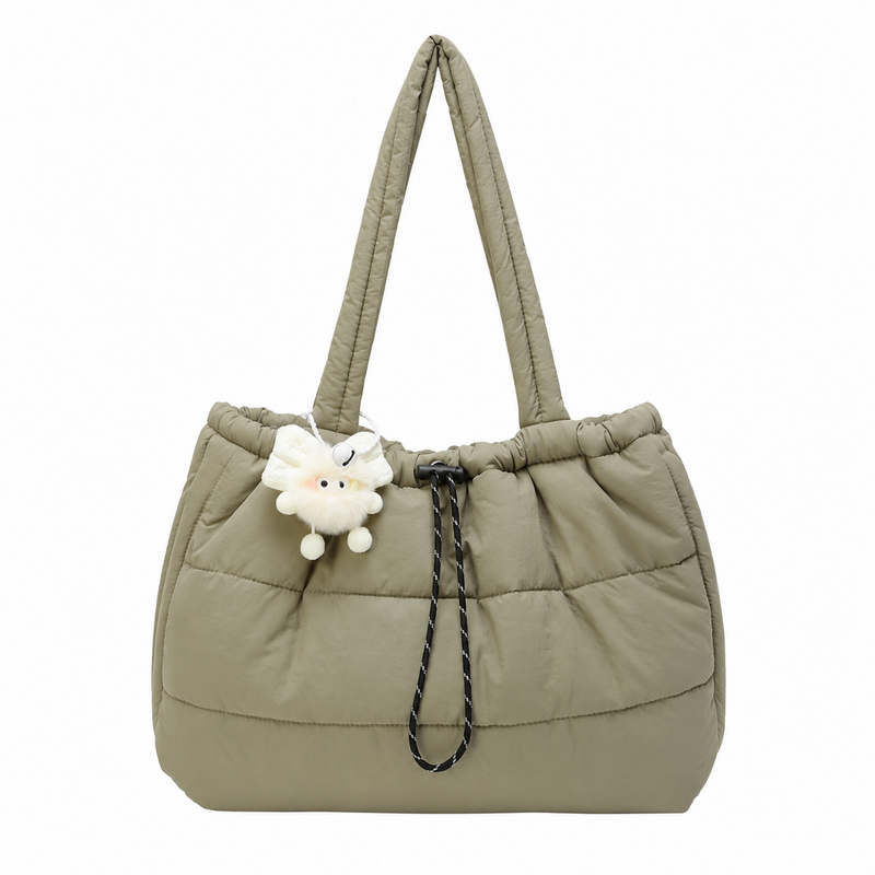 Trendy Solid Color Lightweight Puffer Shouder Bag 6W10BBG1810