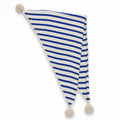 Trendy Striped Triangle Shawl  Scarf with Pom-Pom 6W6NSC132