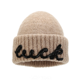 Simple Letter Embroidery Angora Knit Beanie 6W6HAT645