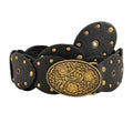 Trendy Wide Disc Concho Waist Cowgirl Belt 6W6JBT221