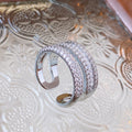 Chunky Double-Layer Cubic Zirconia Open Ring 6W6JRG380