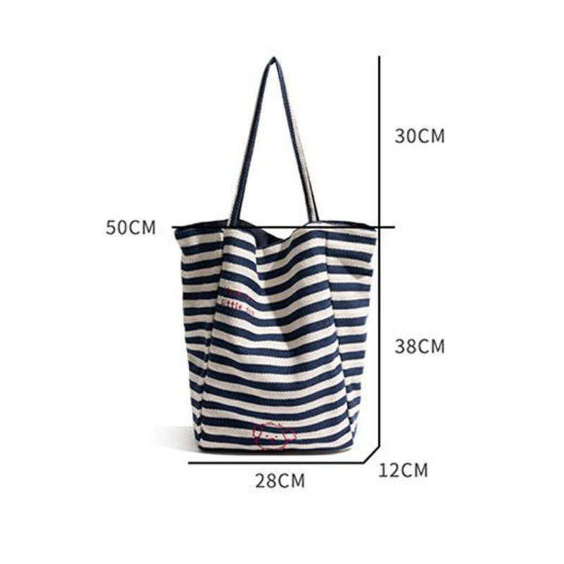 Color Block Striped Large Capacity Tote Bags 6W10BBG1345