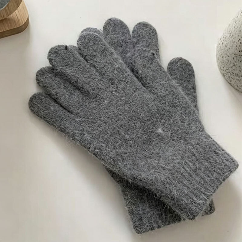 Elegant Solid Color Thicken Warm Knit Gloves 6W6GLO50