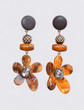 Wooden Bead Flower Earrings - DippedShop Wholesale - #4867