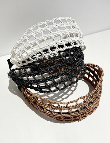 Boho Style Woven Hollow Out Wide Headband 6W6HBD302