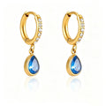 Trendy Cubic Zirconia Teardrop Dangle Hoop Earrings 6W6JER599