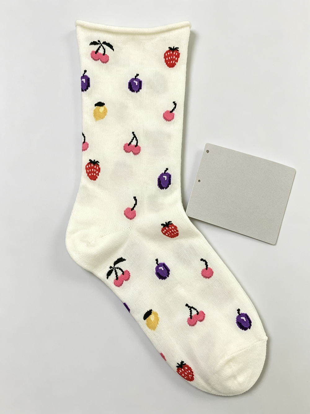 Floral Rolled Cuff Crew Socks - DippedShop Wholesale - #8339