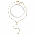 Double Layer Pearl Necklace - DippedShop Wholesale - #8803