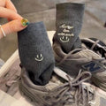 Smiley Face Crew Socks - DippedShop Wholesale - #7523