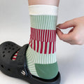 Striped Apple Print Socks - DippedShop Wholesale - #0819