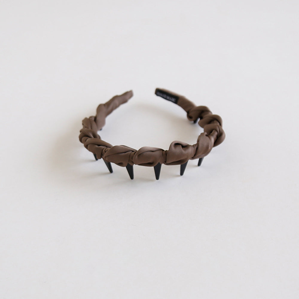 Elegant Satin Twisted Non-Slip Headband with Teeth 6W6HBD371