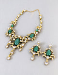 Exaggerated Baroque Green Water Drop Rhinestone Necklace 6W6JNC894