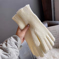 Solid Color Ribble Knit Touch Screen Gloves 6W6GLO92