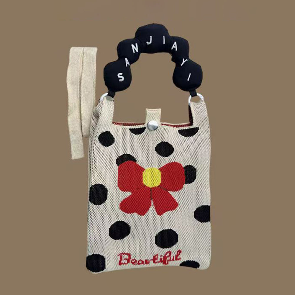 Sweet Cartoon Print Knit Crossbody - DippedShop Wholesale - #5331