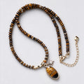 Tiger Eye Beaded Necklace - DippedShop Wholesale - #5491