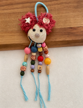 Colorful Hair Beaded Tassed Doll Bag Charm 6W10BBC427