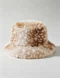 Fuzzy Plush Deer Print Warm Bucket Hat 6W6HAT824