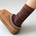 Houndstooth Striped Crew Socks - DippedShop Wholesale - #4483