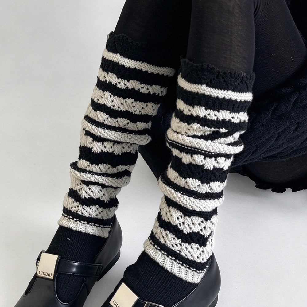 Striped Slouchy Mid-Calf Socks - DippedShop Wholesale - #5315