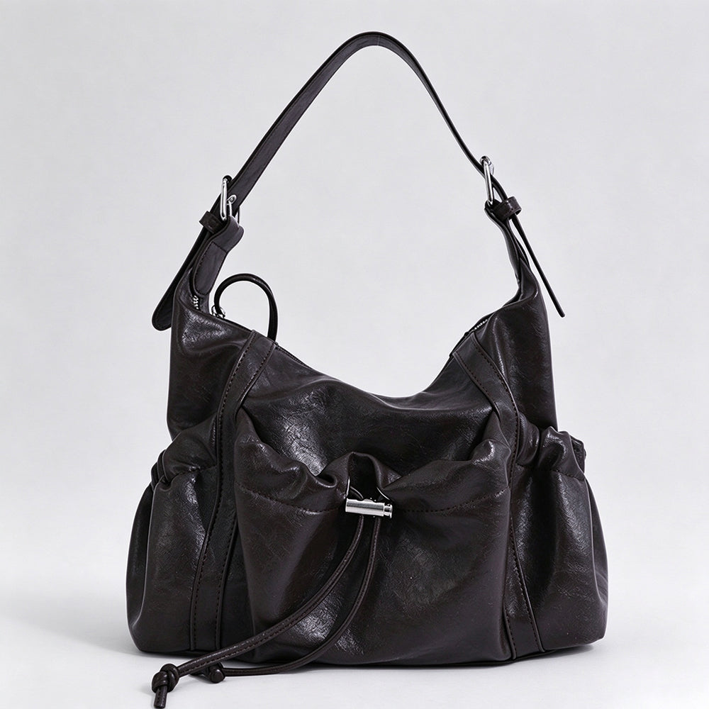 Vintage Drawstring Multiple Pocket Shoulder - DippedShop Wholesale - #0179