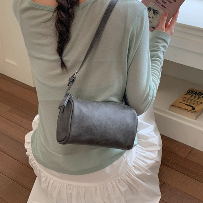Minimalist Solid Color Suede Handbag 6W10BBG1380