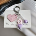 Cute Heart Beaded Chain Keychain Bag Charm 6W10BBC410