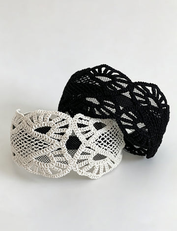 Boho Style Solid Color Woven Wide Headband 6W6HBD304