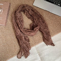 Vintage Cotton Linen Polka Dot Long Scarf 6W6NSC228