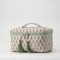 Stylish Floral Print Quilt Shell Cosmetic Bag 6S5CO124