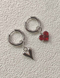 Heart Pendant CZ Hoop Earrings - DippedShop Wholesale - #3571