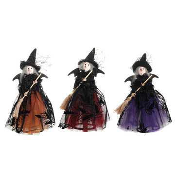 Halloween Mesh Broom Witch Party Doll DPJD2625