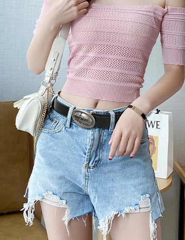 Minimalist Solid Color Leather Waist Belt MK2LEEP6W6JBT34