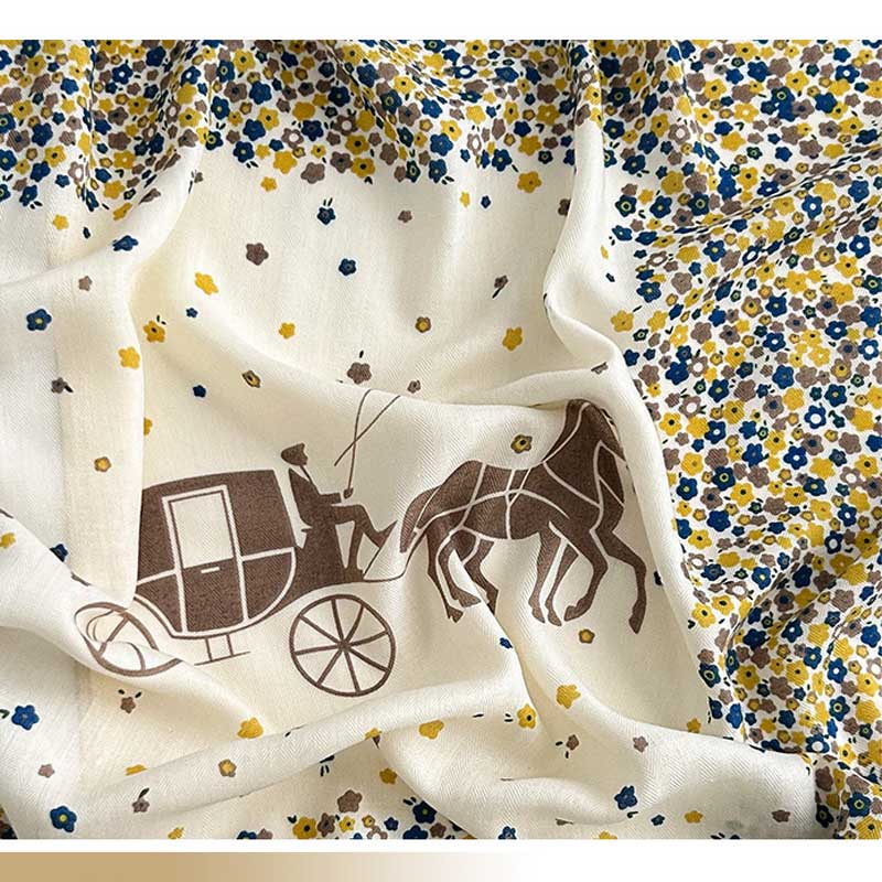 Floral Silk Square Scarf - DippedShop Wholesale - #6483
