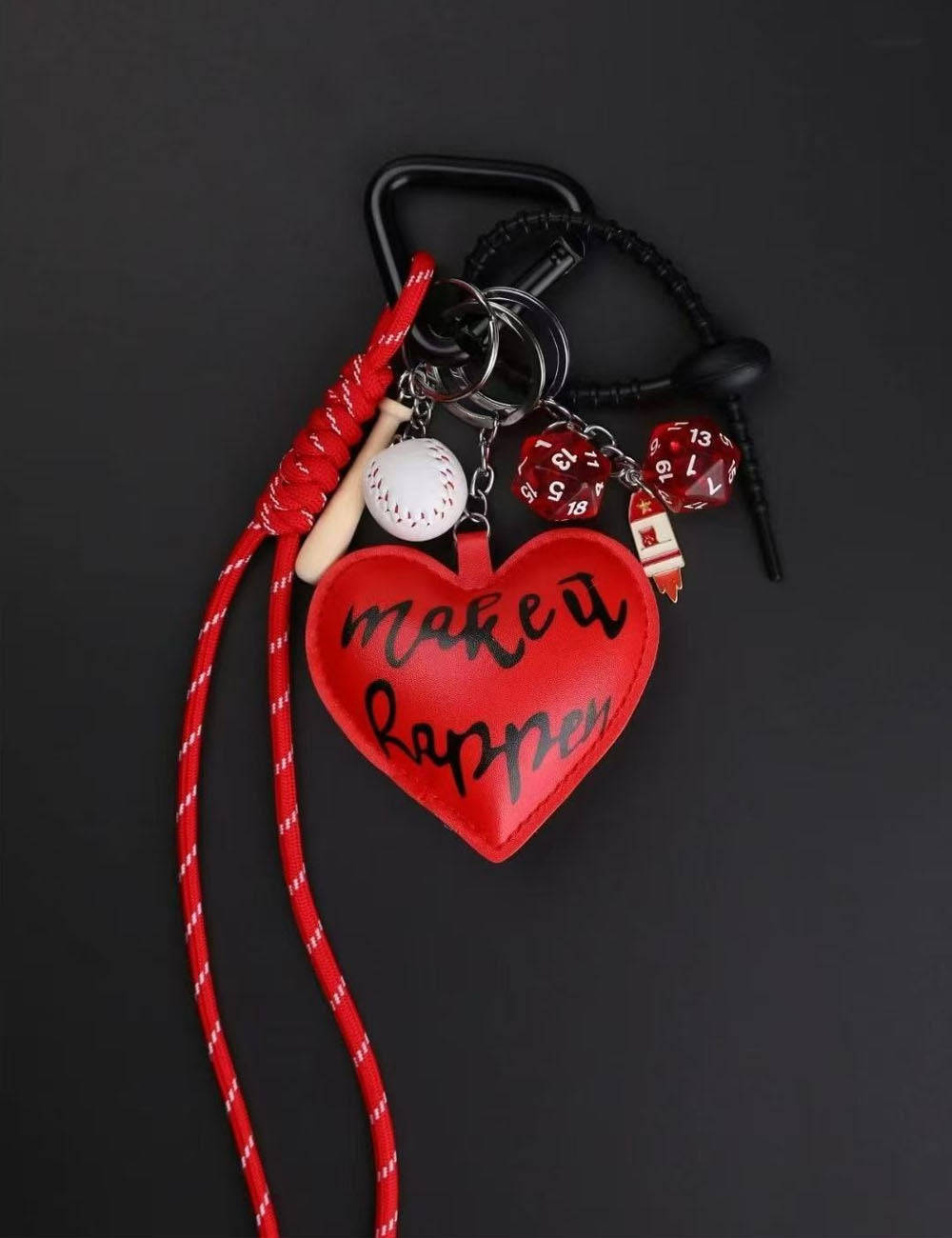 Vintage Heart Rope Braided Keychain Bag Charm DP25E484