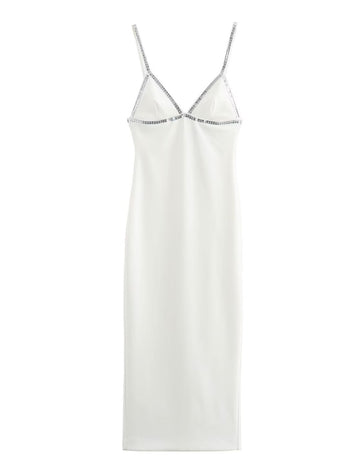 Trendy White Spaghetti Strap Maxi Dresses DP25D442