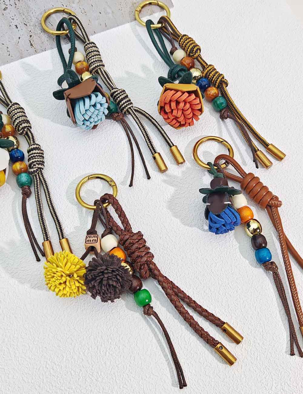 Flower Tassel Beaded Charm - DippedShop Wholesale - #9107