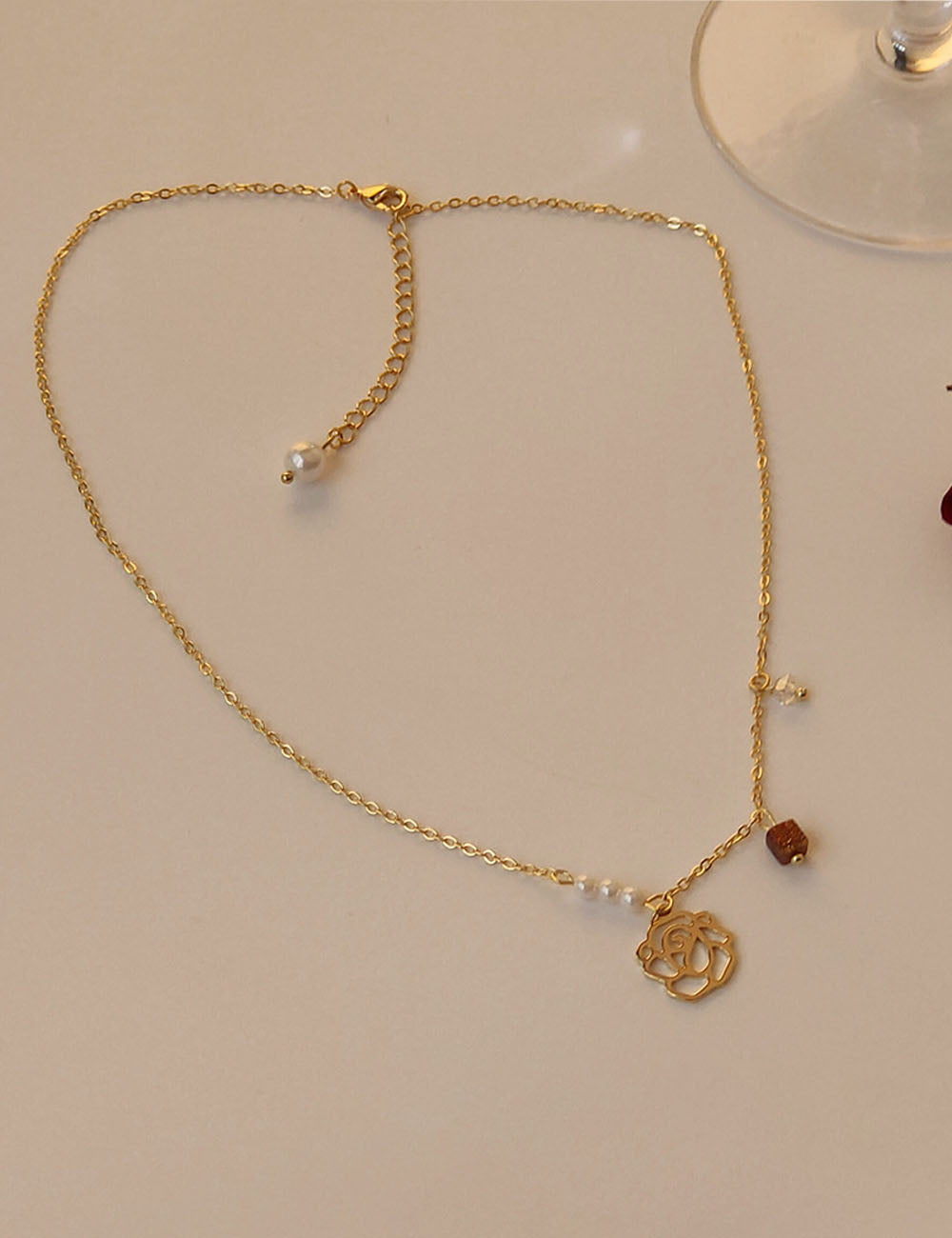 Elegant Rose Choker Necklace - DippedShop Wholesale - #8419
