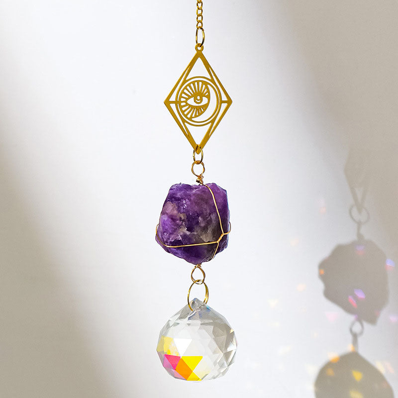 Natural Stone Crystal Ball Pendant - DippedShop Wholesale - #7811