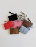 Leopard Print Suede Mini Coin - DippedShop Wholesale - #8067