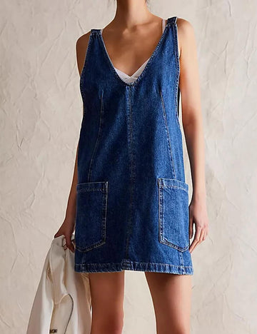 V-Neck Backless Mini Dress - DippedShop Wholesale - #4099