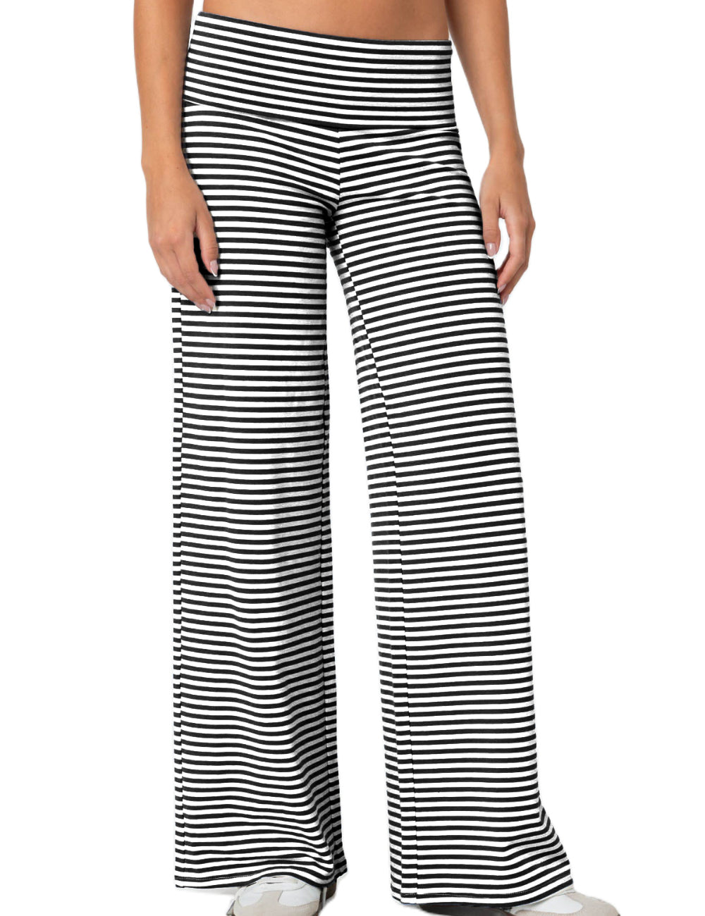 Striped Elastic Waist Sporty Casual Pants DP25B664