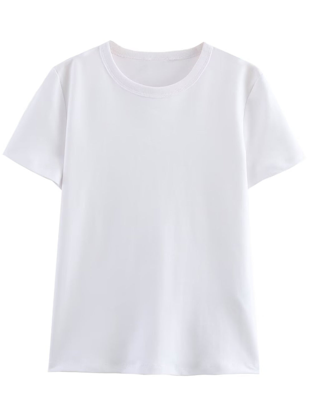 Simple Solid Color Round Neck T-Shirt DP25D412