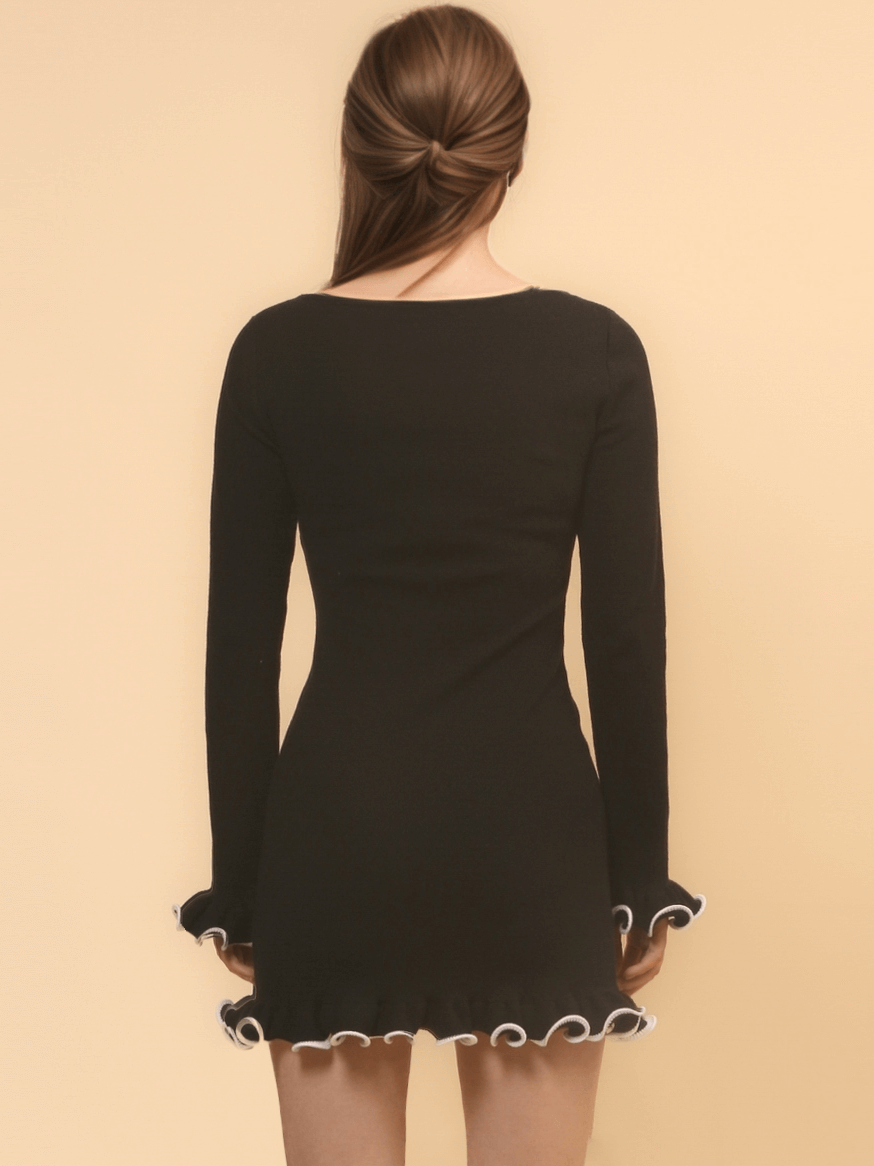 Floral Slim Knit Mini Dress - DippedShop Wholesale - #3075