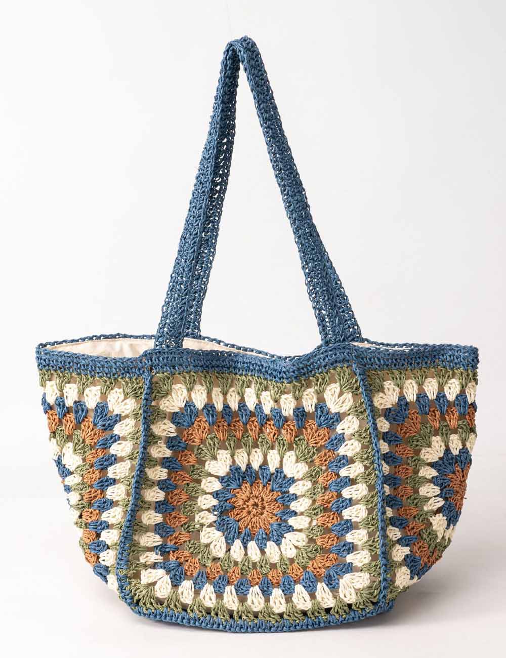 Boho Crochet Tote Bag - DippedShop Wholesale - #2547