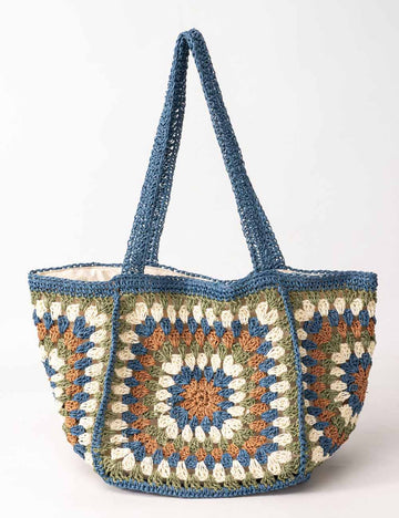 Boho Crochet Tote Bag - DippedShop Wholesale - #2547