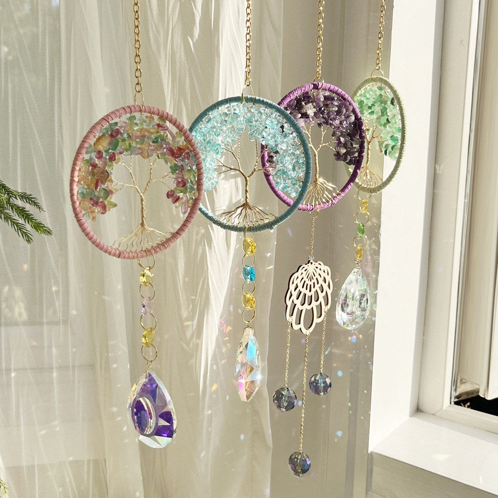 Tree Colorful Stone Crystal Home Hangings DP25A921
