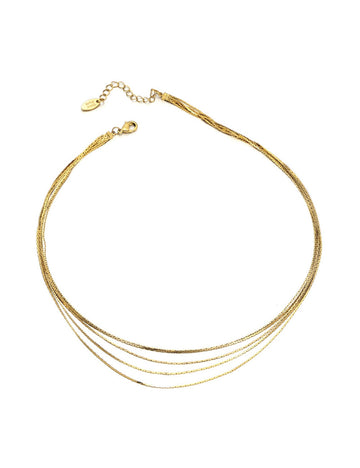 Minimalist Multi-Layer Gold Plated Necklace DP25E807