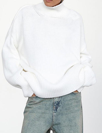 Casual High Neck Solid Color Pullover Sweater DP25G925